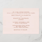 赤面結婚バラ金箔 箔招待状 (正面)