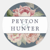 赤面結婚バラ ラウンドシール (正面)