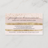 赤面結婚ピンクのケーキロゴ大事な行事パーティースイーツ 名刺 (裏面)