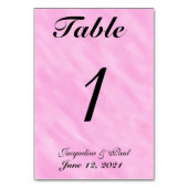 赤面結婚ピンクのテーブル番号 テーブルナンバー (裏面)