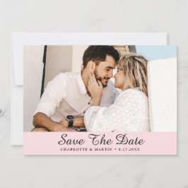 赤面結婚ピンクの写真Save The Date Cards セーブザデート