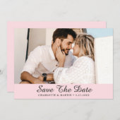 赤面結婚ピンクの写真Save The Date Cards セーブザデート (正面/裏面)