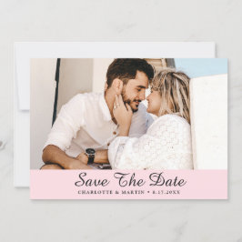 赤面結婚ピンクの写真Save The Date Cards セーブザデート