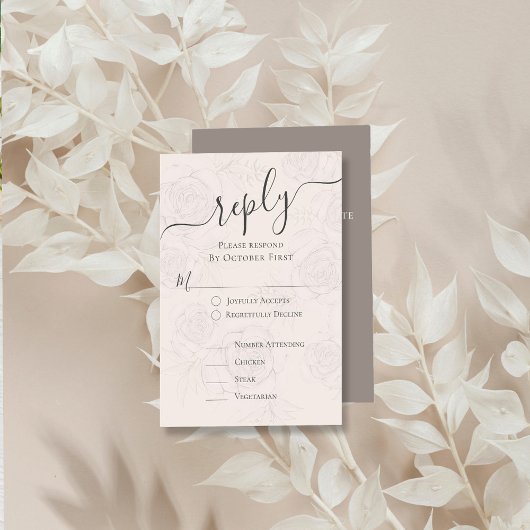 赤面結婚フローラのクラシック返信 エンクロージャーカード