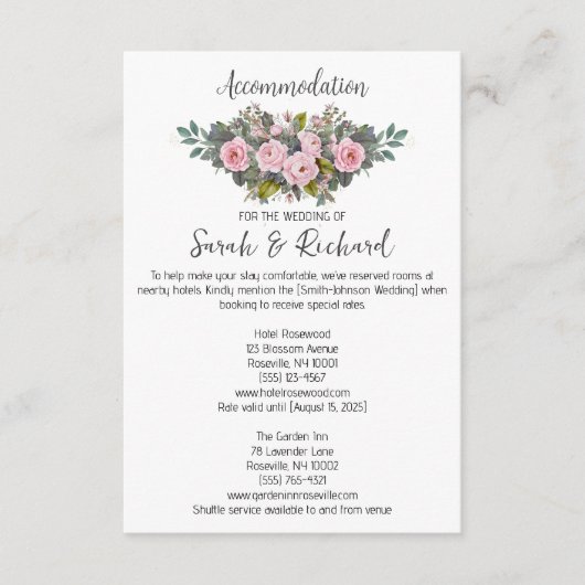 赤面結婚フローラの宿泊 エンクロージャーカード (正面)