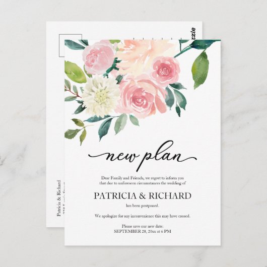 赤面結婚フローラ延期新計画 ポストカード (正面/裏面)
