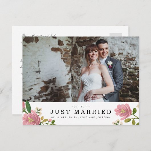 赤面結婚ブーケ発表 案内ポストカード (正面/裏面)