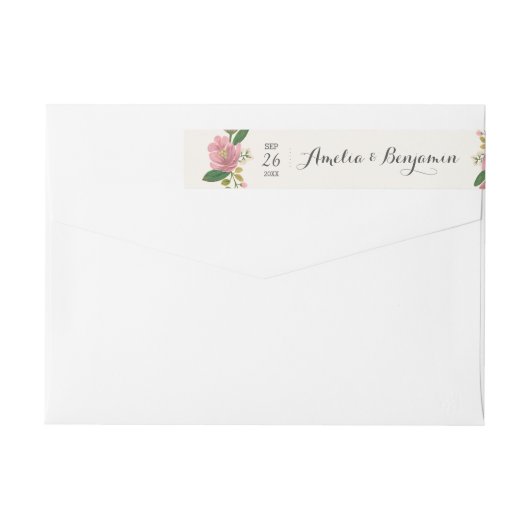 赤面結婚ブーケ ラップアラウンドラベル (裏面)