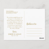 赤面結婚モノグラムの写真コラージュ ポストカード (裏面)