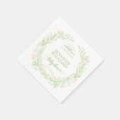 赤面緑の小さな野生の花のベビーガールシャワー スタンダードカクテルナプキン (角)