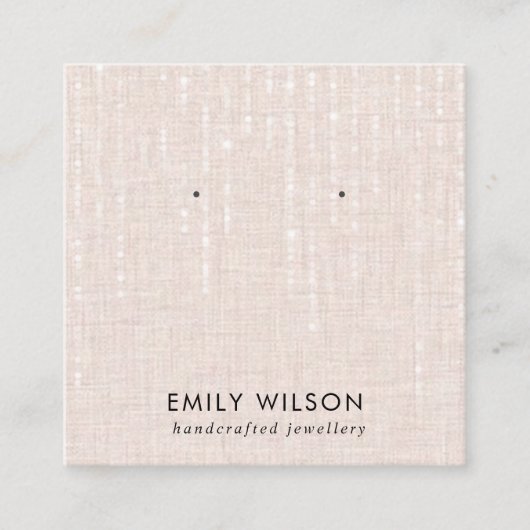 赤面線紐灯スタッドイヤリングディスプレイ スクエア名刺 (正面)