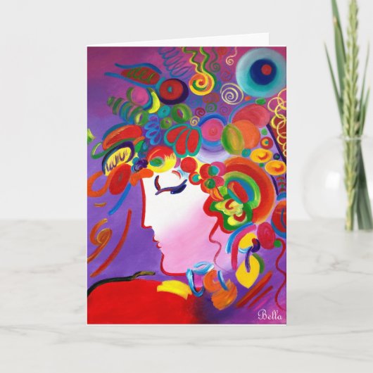 赤面美しいグリーティングカード カード (正面)