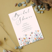 赤面美しい：水彩フローラブライダルシャワー 招待状