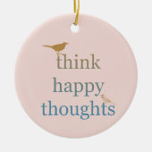 赤面考えハッピー思考鳥 セラミックオーナメント (正面)