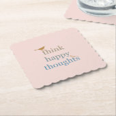 赤面考えハッピー思考鳥 ペーパーコースター (アングル)