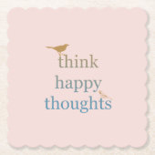 赤面考えハッピー思考鳥 ペーパーコースター (正面)