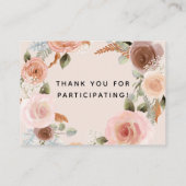 赤面自然ピンクピーチフローラ赤ちゃんシャワーブック 名刺 (裏面)