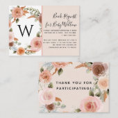 赤面自然ピンクピーチフローラ赤ちゃんシャワーブック 名刺 (正面/裏面)