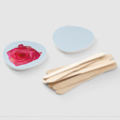 赤面色のバラ ハンドファン (組立なし)