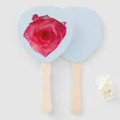 赤面色のバラ ハンドファン (正面&裏面)