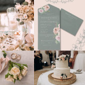 赤面花びら&セージ多肉植物ミニマル学 ワインラベル