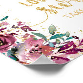 赤面花ストライプ金ゴールド紙吹雪愛は甘い ポスター (角)