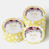 赤面花ストライプ類金ゴールド紙吹雪結婚式の引き出物 ポーカーチップ (積み重ね)