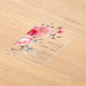赤面花ズバプテスマ招待状 アクリル招待状 (レイダウン)