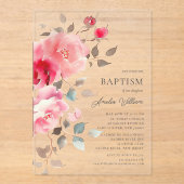 赤面花ズバプテスマ招待状 アクリル招待状 (正面)