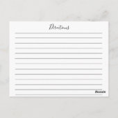 赤面花ブライダルシャワーレシピカード ポストカード (裏面)