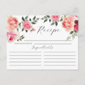 赤面花ブライダルシャワーレシピカード ポストカード (正面)