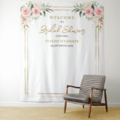 赤面花ユーカリ金ゴールドブライダルシャワー タペストリー (インサイチュ)