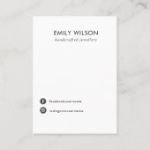 赤面花弁手作り紙2スタッドイヤリングディスプレイ 名刺 (裏面)