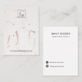 赤面花弁手作り紙2スタッドイヤリングディスプレイ 名刺 (正面/裏面)