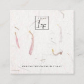 赤面花弁手製紙スタッドイヤリングディスプレイ スクエア名刺 (正面)