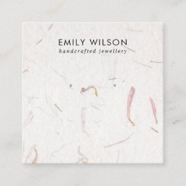 赤面花弁手製紙スタッドイヤリングディスプレイ スクエア名刺