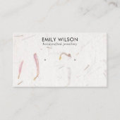 赤面花弁手製紙スタッドイヤリングディスプレイ 名刺 (正面)