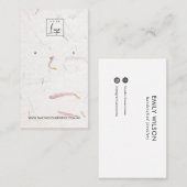 赤面花弁手製紙スタッドイヤリングディスプレイ 名刺 (正面/裏面)