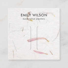 赤面花弁手製紙ヘアクリップ表示カード スクエア名刺