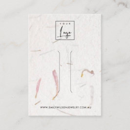 赤面花弁手製紙ヘアクリップ表示カード 名刺