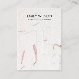 赤面花弁手製紙ヘアクリップ表示カード 名刺