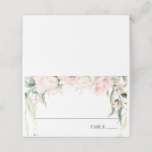 赤面花模様と緑の名前座席表 プレイスカード (外部開封)