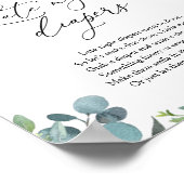 赤面花模様ティーポットレイトナイトおむつサイン ポスター (角)