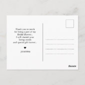 赤面花模様ボタニカルブライダルシャワーありがとう ポストカード (裏面)