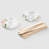 赤面花模様ラウンド金ゴールド結婚式 プログラムファン ハンドファン (組立なし)