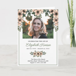 赤面花模様写真お祝いのライフ葬儀 プログラム