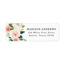 赤面花模様差出人住所 ラベル