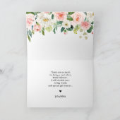 赤面花模様植物ブライダルシャワーありがとう サンキューカード (内部)