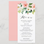 赤面花模様 |のメ結婚ニュー・カード メニュー (正面/裏面)