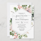 赤面花模様&グリーナリーウォーターカラーキンセアニラ 招待状 (正面)